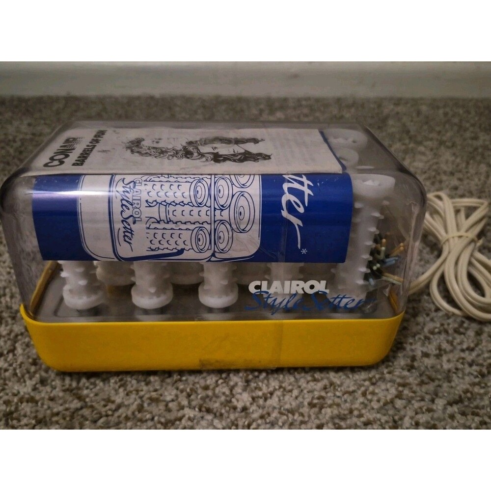 Clairol Style Setter C-14 Hairsetter Hot Rollers Curlers Pageant Prom w/ Clips